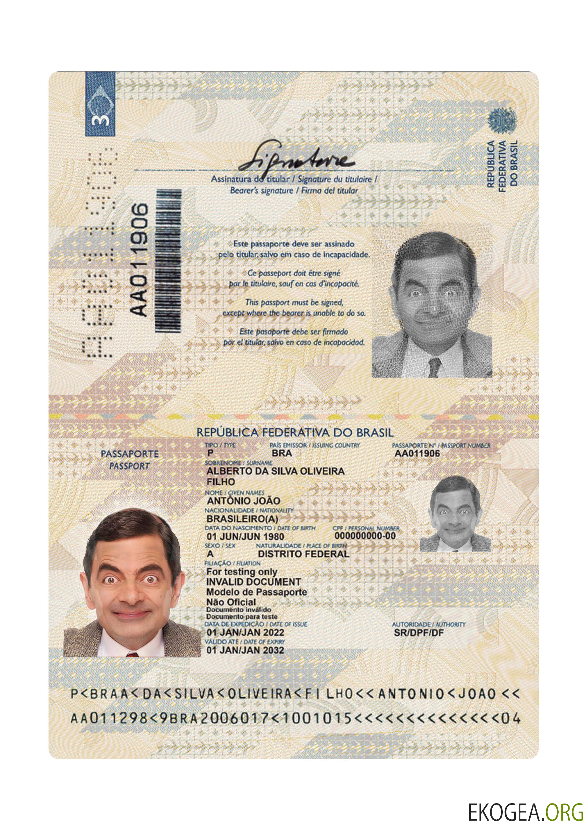 Passeport brésilien 2022 présent